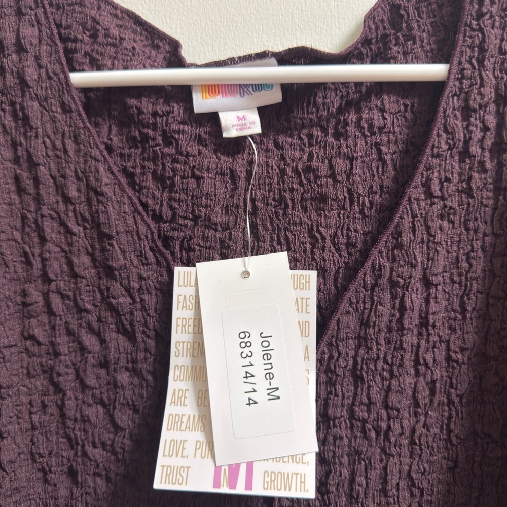 LuLaRoe Deep Purple Textured Blouse